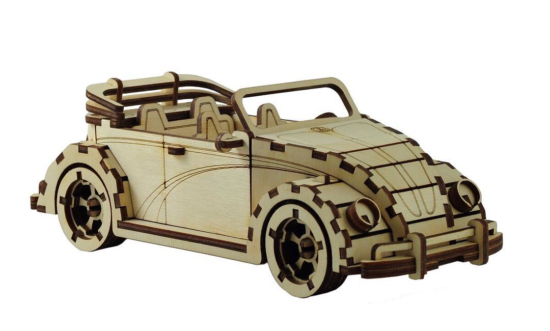 Laser Cut VW Fusca Cabriolet Free Vector