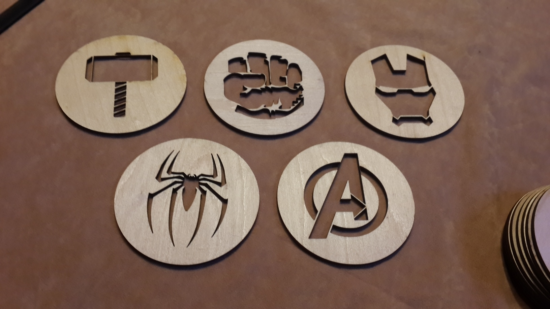 Laser Cut Avengers Coasters Free Vector