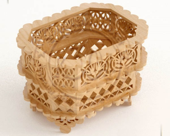 Wooden Decorative Basket DXF File