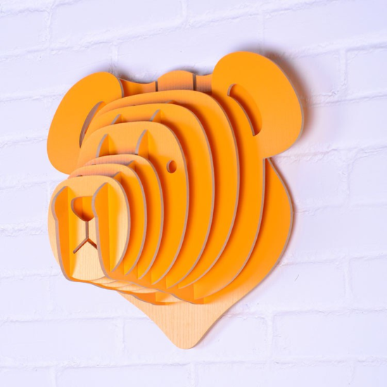 Laser Cut Teddy Bear Head Trophy 3D Wall Art Free Vector