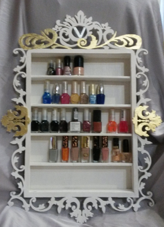 Laser Cut Nail Polish Rack Nail Polish Shelf Free Vector