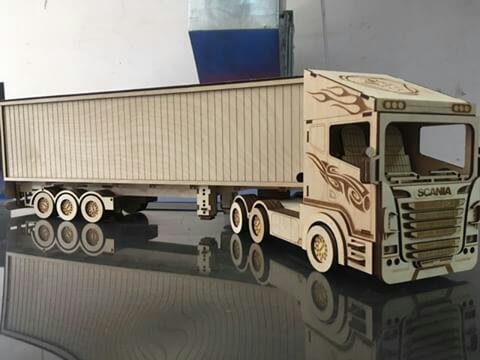 Laser Cut Scania R580 Truck Free Vector