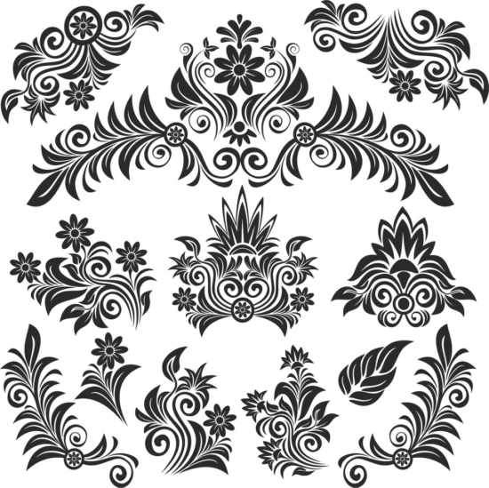 Flower Vintage Set Free Vector