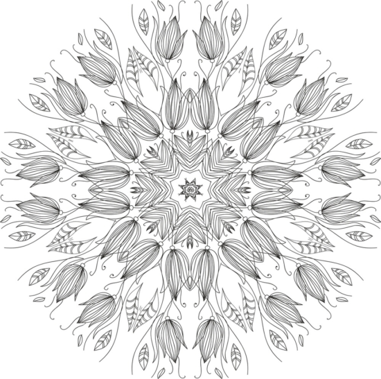 Floral Round Free Vector
