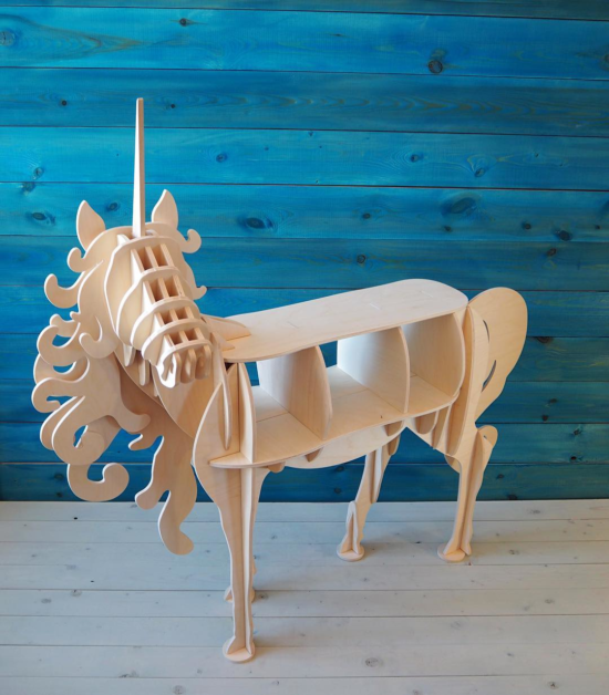 Unicorn Shelf 10mm Laser Cut CNC Plans DXF File