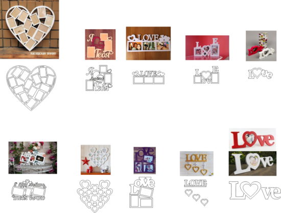 Laser Cut Valentine Frames Free Vector