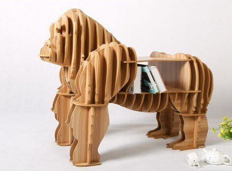 Gorilla Shaped Bookshelf DXF File