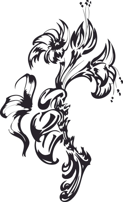 Flowers Tattoo Free Vector