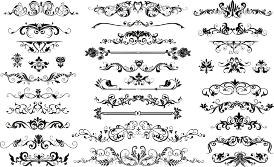 Floral Border Vector Set Free Vector