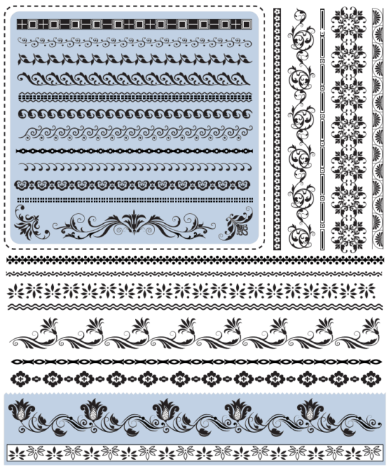 Floral Border Elements Free Vector