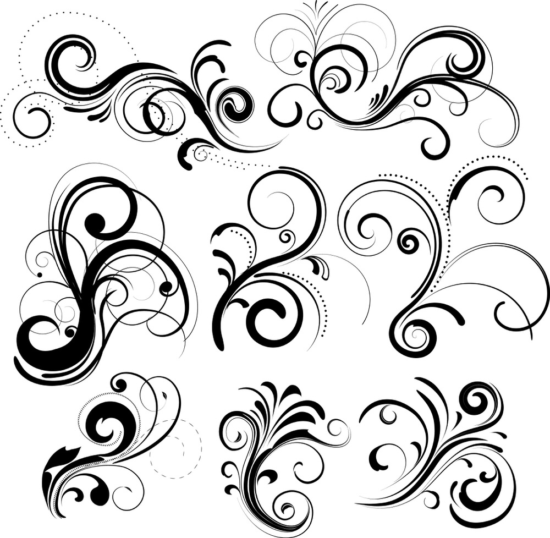 Swirls Decor Design Vector Set Free Vector