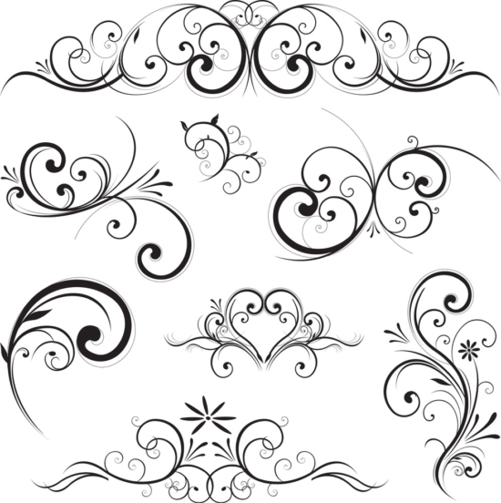 Art Swirl Vector Set Free Vector