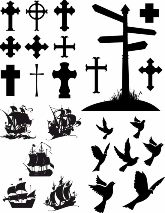 Christian Cross Silhouette Free Vector