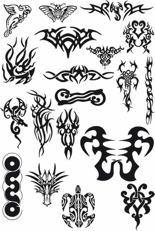 Tribal Tattoo Vector Set Free Vector