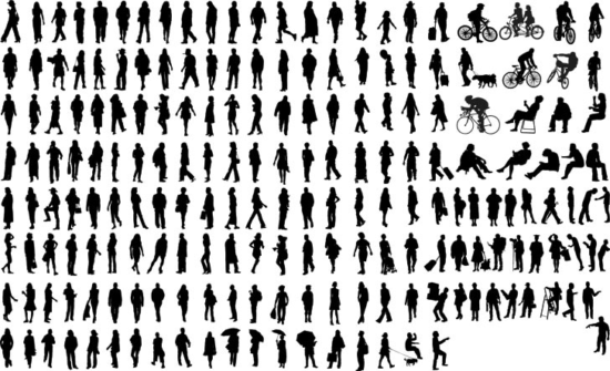 Silhouettes of Common People Free Vector