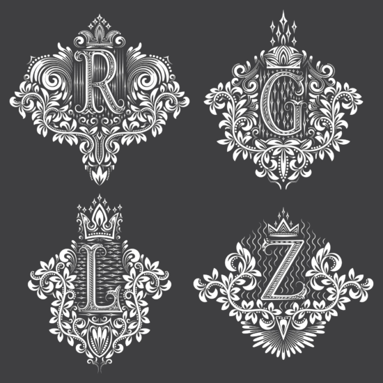 Decorative Letter Set Free Vector