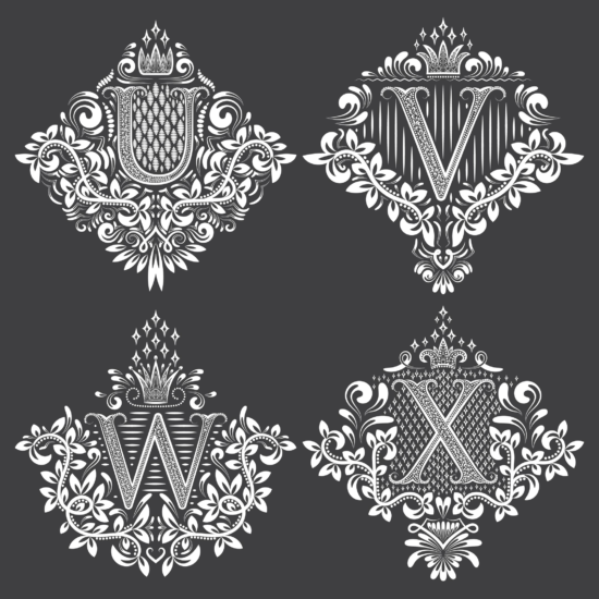 Beautiful Ornament Letters Vector Set Free Vector