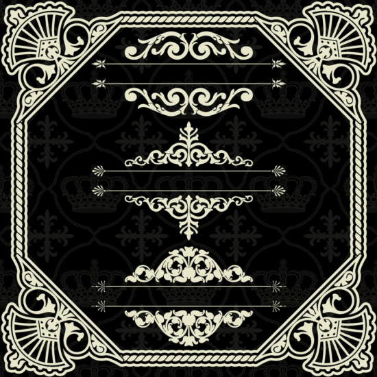 Art Border Frame with Ornaments Free Vector