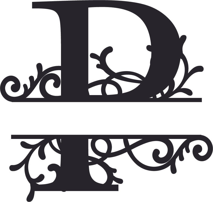 Flourished Split Monogram P Letter Free Vector - FilesCnc.com