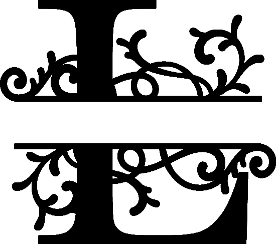 Flourished Split Monogram L Letter Free Vector