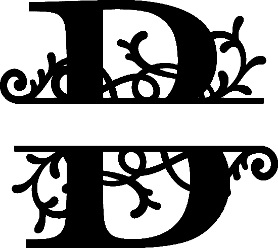 Flourished Split Monogram B Letter Free Vector