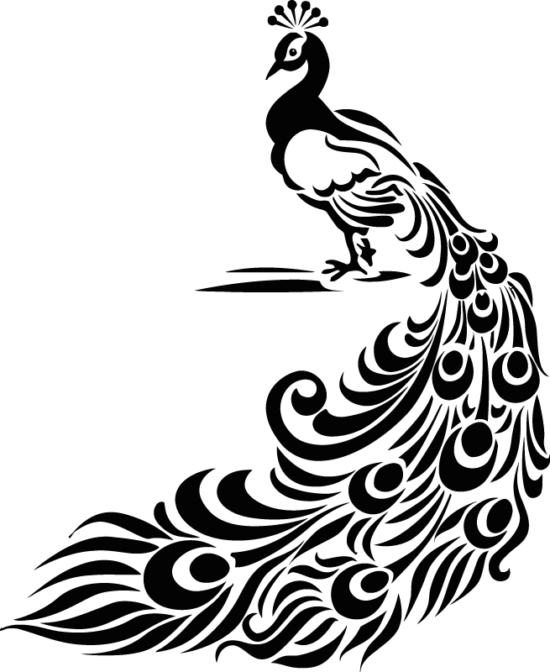 Peacock Decor Sticker Free Vector