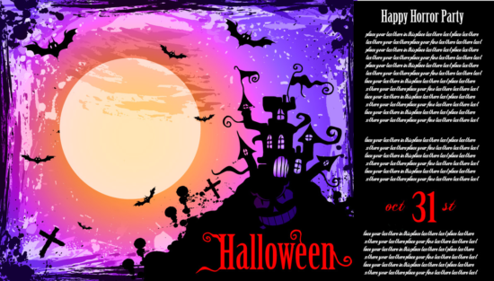 Typography Halloween Party Flyer Free Vector