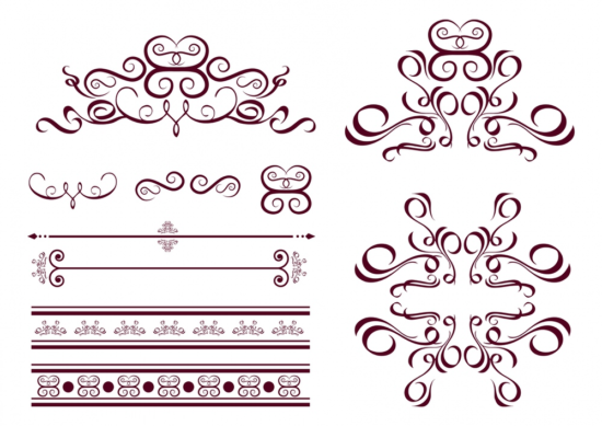 Curves Decor Calligraphic Design Vector Set Free Vector