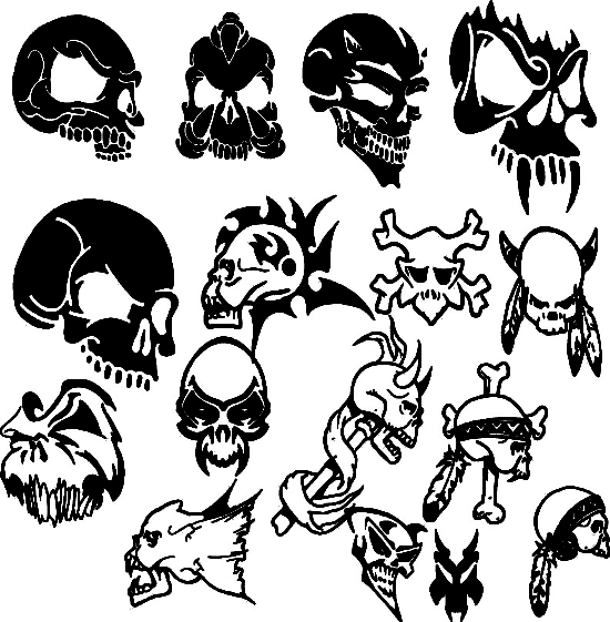 Horror Skull Vector Set Free Vector