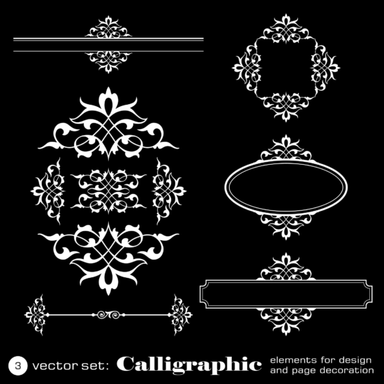 Calligraphic Elements For Design Free Vector