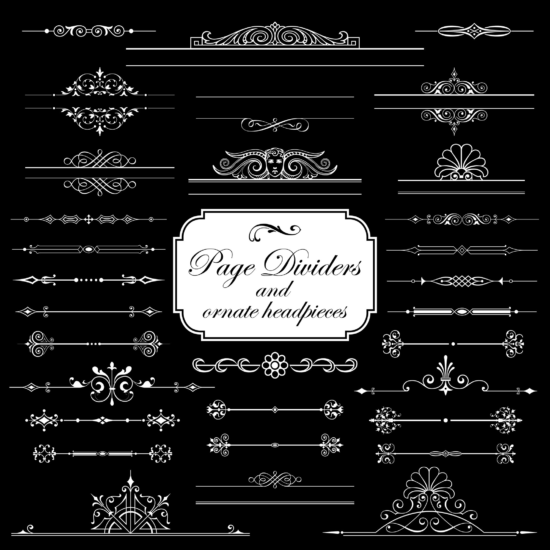 Page Dividers And Ornate Headpieces Free Vector