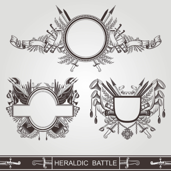 Heraldic Old Banners Of Battle Or Vintage Coasts Of Arms Free Vector