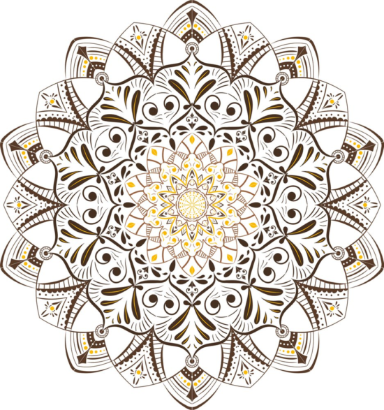 Retro Khaki Mandala Free Vector