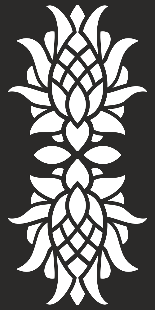 Floral Privacy Screen Pattern for CNC Laser Cut Free Vector