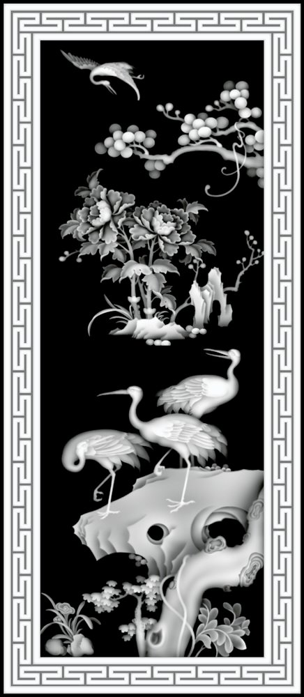 Birds Scenery Grayscale Image BMP File