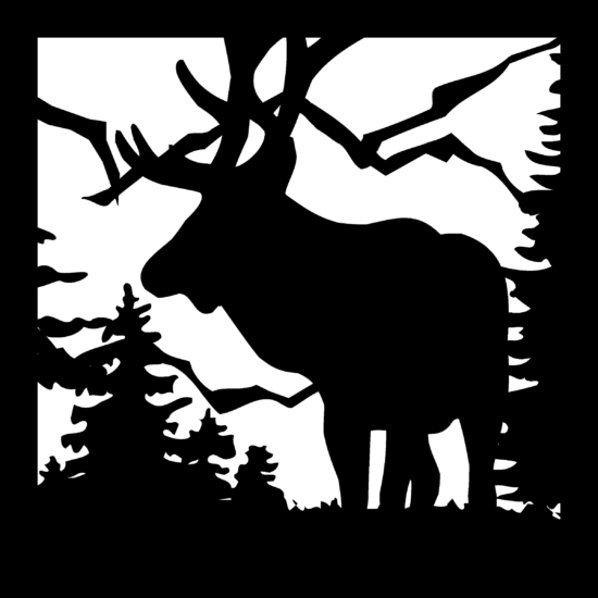 24 X 24 Elk Mountains Plasma Metal Art DXF File