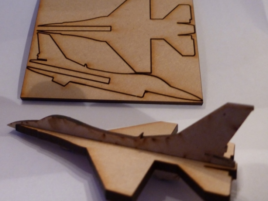 Lasercut Mini F16 Fighter Aircraft DXF File