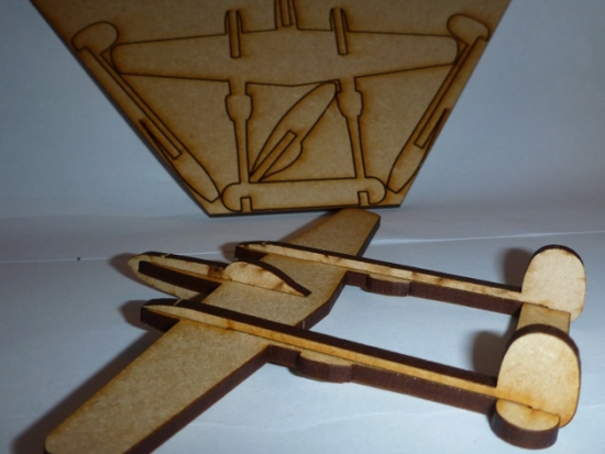 Lasercut P38 Lightning Fighter Aircraft DXF File