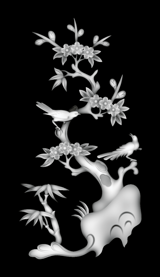 Figure BMP Map Carved Gray Bird BMP File