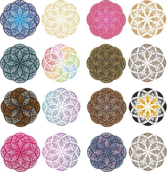 Mandala Color Set Free Vector