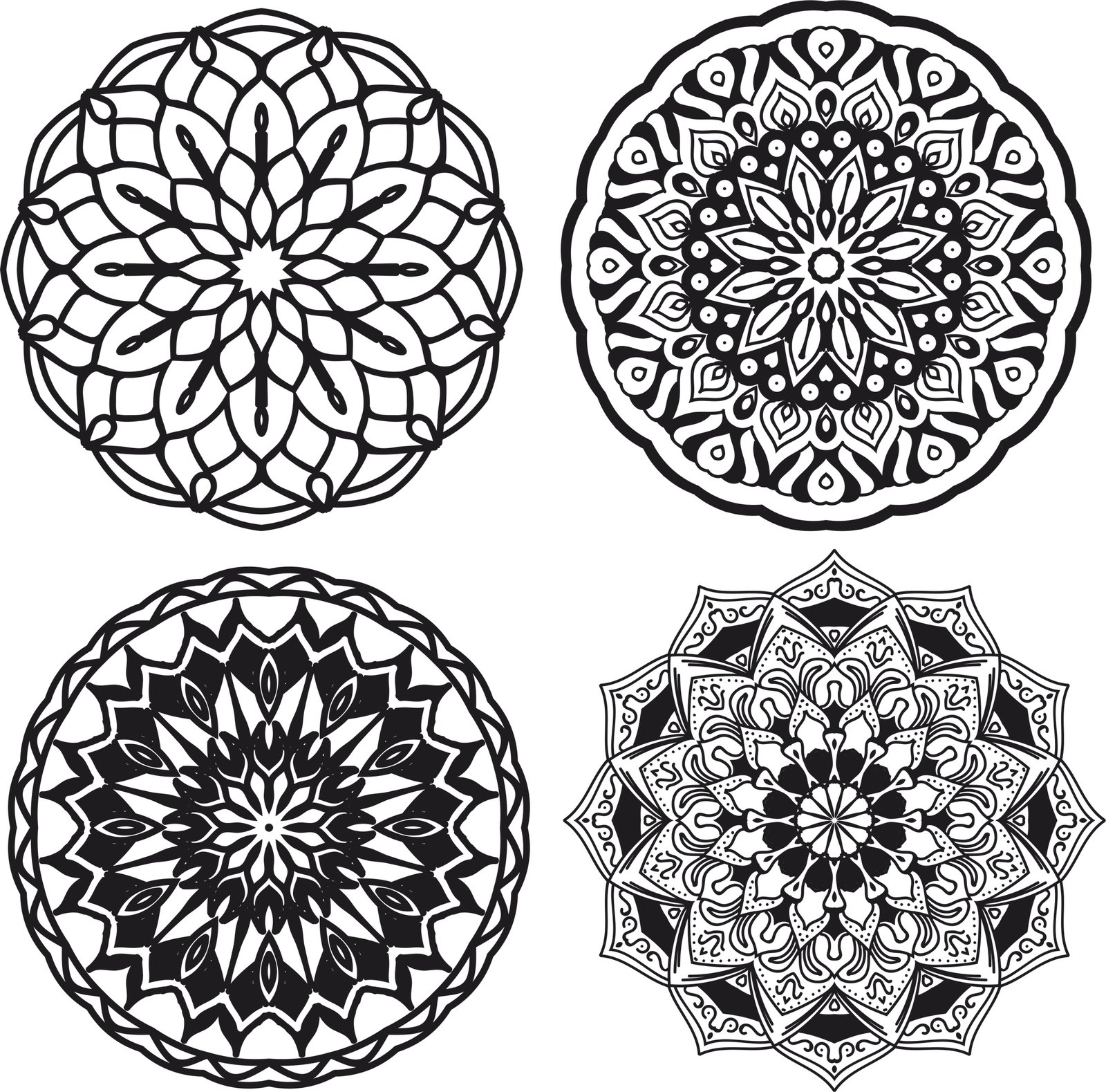 Download Mandalas Set Free Vector - Free Download Files Cnc