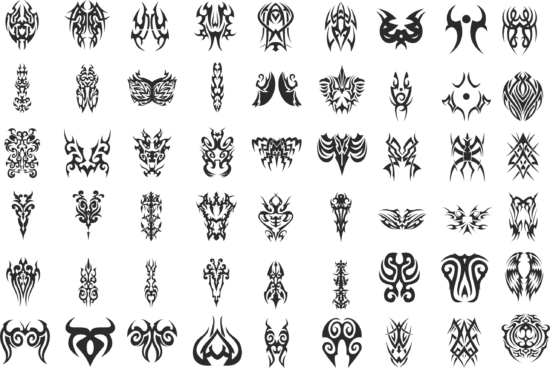 Tattoo Tribal Set Free Vector