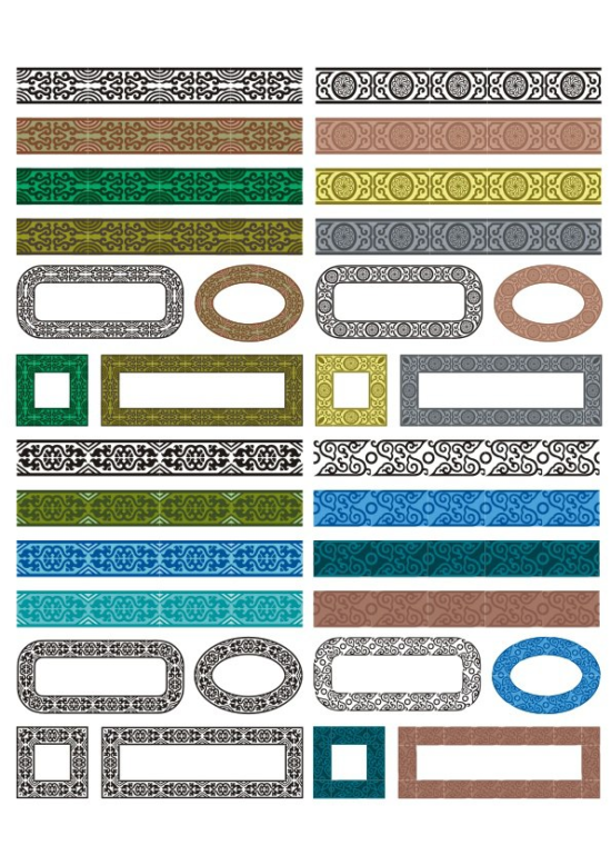 Set of Horizontal Lace Borders Free Vector