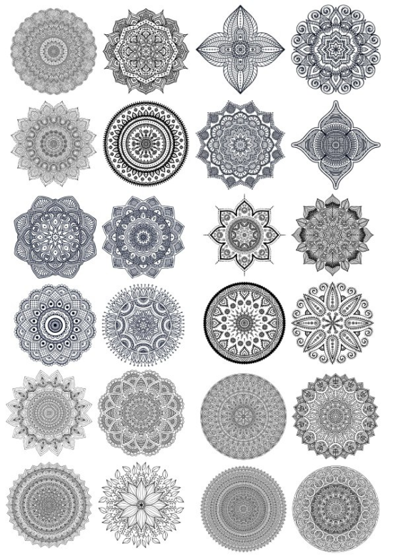 Set Of Decorative Mandalas Free Vector