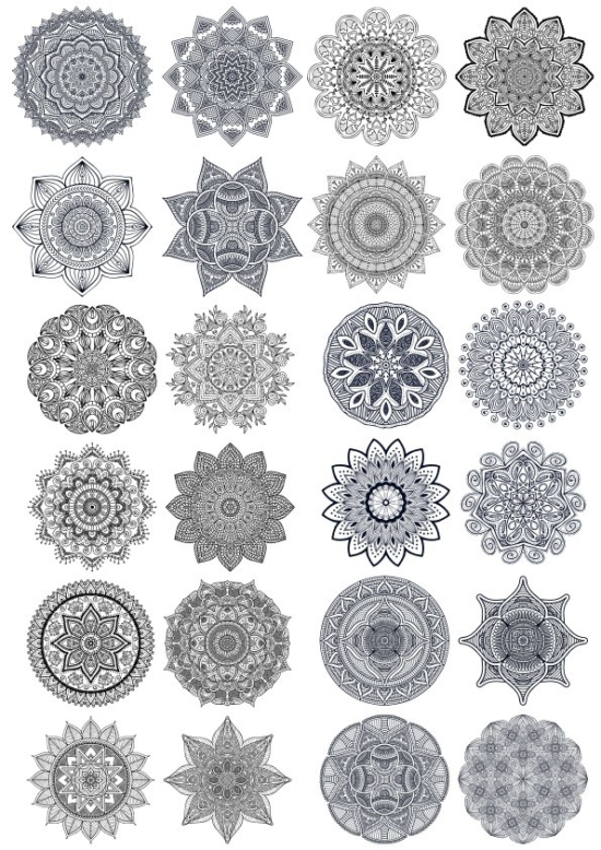 Set Of Ornament Round Mandalas Free Vector