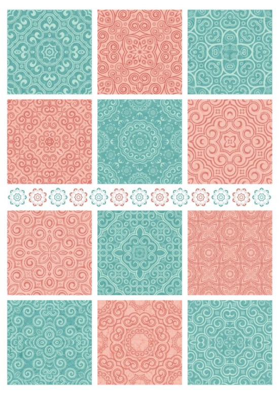 Seamless Textile Patterns Free Vector