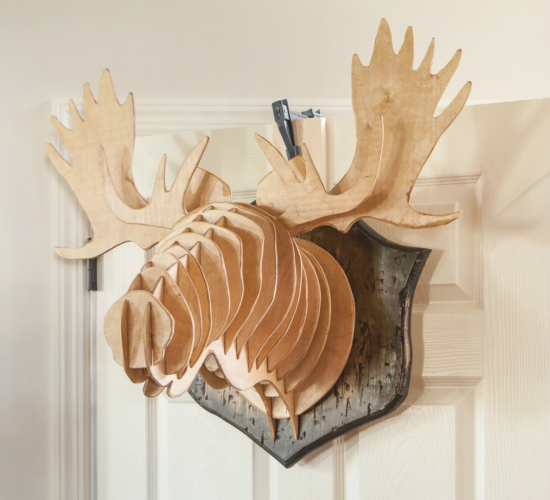 Laser Cut Moose Head Wall Mount Decor Template Free Vector