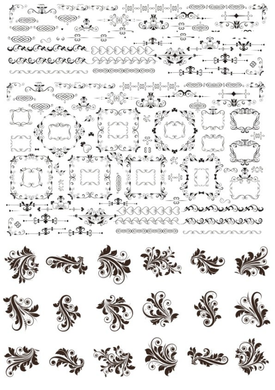 Floral Decorative Ornaments Free Vector