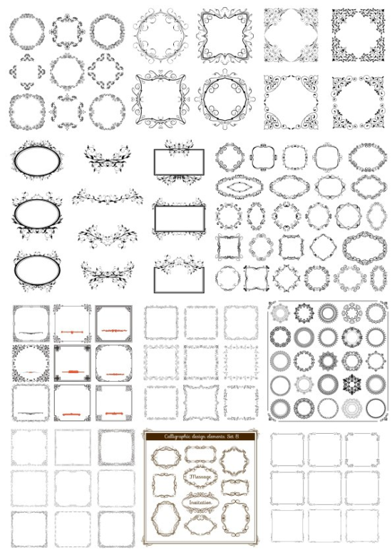 Decor Frame Vector Set Free Vector