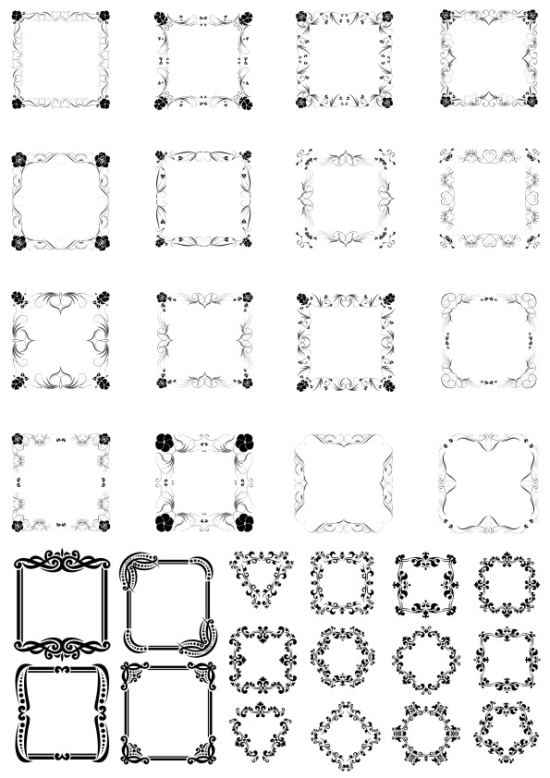 Rectangular Border Frame Set Free Vector